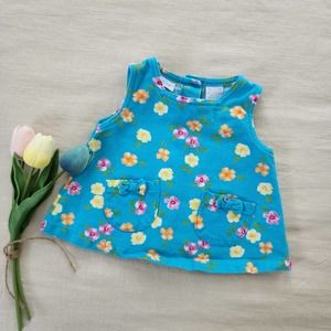 Vintage Blue Floral Top 3-12 months